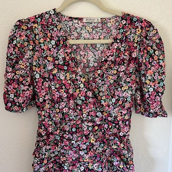 Stradivarius mini floral cotton dress M - Picture 2 of 5